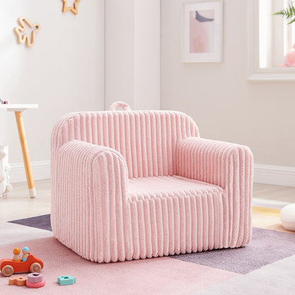 Kids Foam Sofa Chair with Removable Slipcover for Bedroom or Playroom, Pink