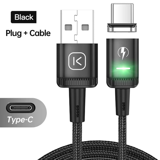 【New Version】Led Magnetic USB Cable 3A Fast Charging Type C Cable Magnet Charger Micro USB Cable for Iphone Xiaomi Cord