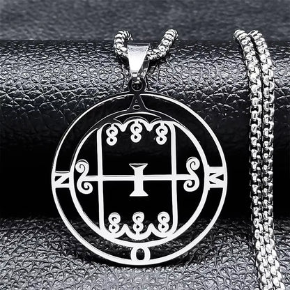 2024 Fashion Sigeal Sigil De Lucifer Stainless Steel Satan Necklace Asmoday Lazer Key Baphomet Stamp Necklace Jewelry N7118S03