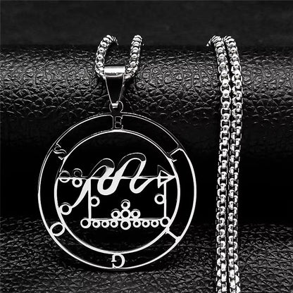 2024 Fashion Sigeal Sigil De Lucifer Stainless Steel Satan Necklace Asmoday Lazer Key Baphomet Stamp Necklace Jewelry N7118S03
