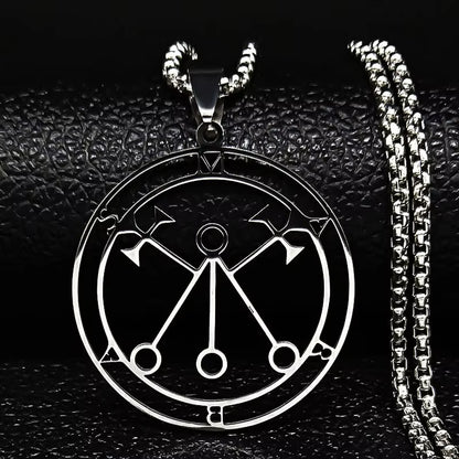 2024 Fashion Sigeal Sigil De Lucifer Stainless Steel Satan Necklace Asmoday Lazer Key Baphomet Stamp Necklace Jewelry N7118S03